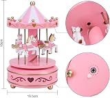 Classic Carousel Music Box LED Color Changing 4 Horse view 5