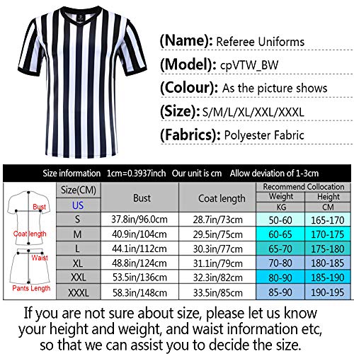 Shinestone Referee Shirts, Men's Basketball Football Soccer Sports Referee Umpire Shirt Referee Shirt Jersey Costume Short Sleeves, Perfect for Outdoor Sports (V-Neck, Medium)