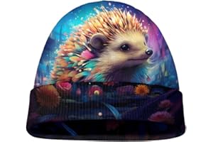 Animal Beanie Hats for Boys Girls Snug Thick Warm Cuffed Slouchy Graphic Beanie Kids Fall Winter Hat Gift