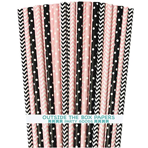 Outside the Box Papers Pink and Black Chevron and