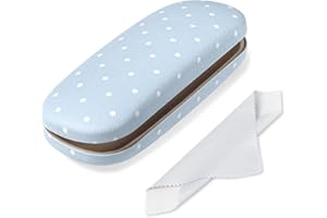 Knagsfa Glasses Case Hard, Cute Sunglasses Case for Women Leather Protective Case for Eyeglass with Cleaning Cloth