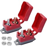 CADUFUELLY 2Pcs 15A DC 12V - 24V Automatic Reset Circuit Breaker with Cover Stud Bolt for Automotive and More