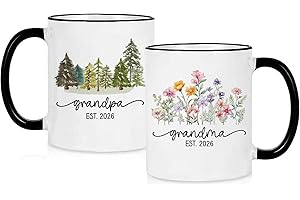 New Grandparents Gifts First Time 2026 Mug Grandma and Grandpa EST 2026 Coffee Mugs Grandparents to Human Pregnancy Announcem