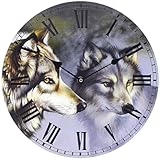 Wolf Wall Clock Nature Themed Room Decoration Eye-Catching Wolves Artwork