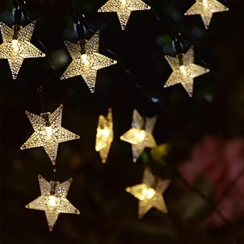 EYUVAA 28 LED 10 Meter Star Shape LED String Light Star Fairy Lights for Home Decor, Decoration Lights for Diwali, Christmas, Wedding, Birthday, Party (Warm White)