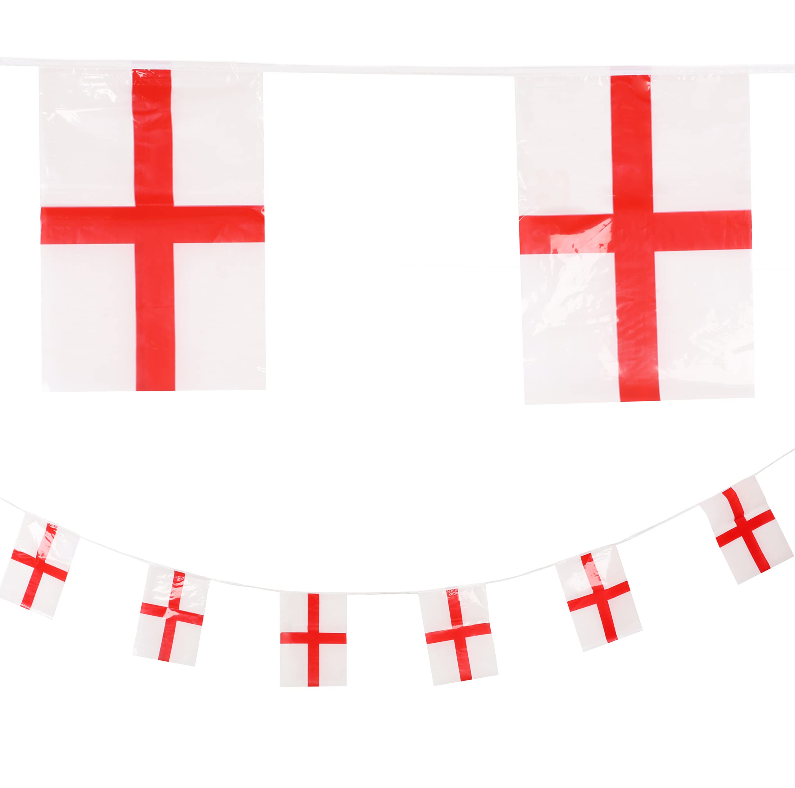 Toyland® 10m (32ft) England St Georges Bunting - 20 Flags - Perfect For England Celebrations - English Party Decorations - World Cup & Euros