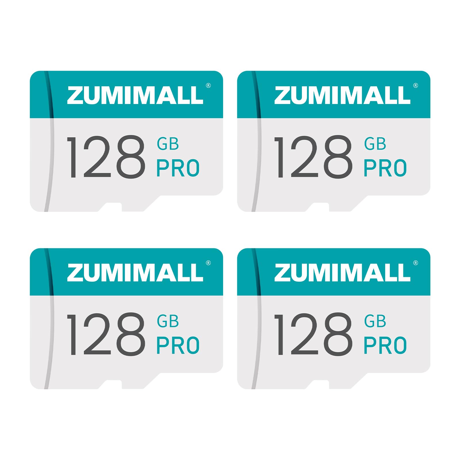 Photo 1 of ZUMIMALL 128GB SD Card - 4 PCS Perfect Storage Solution for Security Cameras | Reliable and High Capacity Memory Card… New