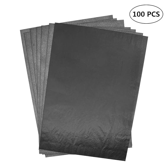 Dellcciu 100 Blätter Carbon Transferpapier Kohlepapier Kopierpapiere Blatt Kohlepapier Schwarz DIN A4 Pauspapier Durchschreib