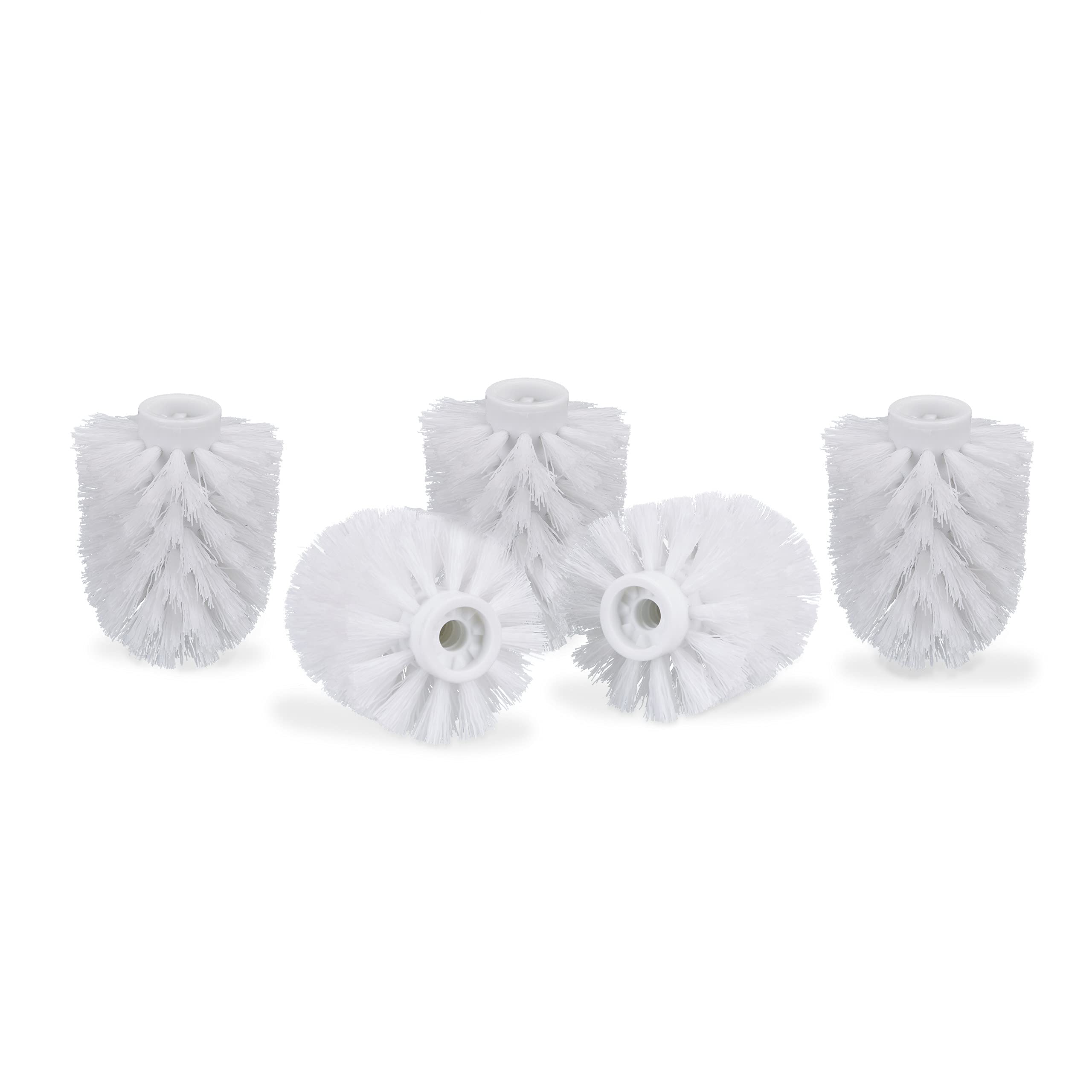 Relaxdays toilet brush head in a set of 5, loose toilet brushes 9.5 mm thread, replacement brush head diameter 9 x 7 cm, white