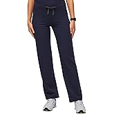 FIGS Livingston Basic Scrub Pants for Women — Yoga Waistband, 2 Pockets, Classic Straight Leg Fit – Navy Blue, XXL-Petite