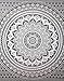 RAJRANG Large Mandala Tapestry for Bedroom and Living Room Wall Hanging Cotton Tapestries (Grey and White, Ombre, 90x84 Inch, Queen Size)