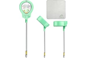 CUBETA 2024 Upgraded Soil Moisture Meter for Plants, Soil pH Meter, 4-in-1 Soil Tester for Light/Fertility/Moisture/pH, Soil Test Kit for Garden, Lawn, Farm, Greenhouse, Indoor & Outdoor