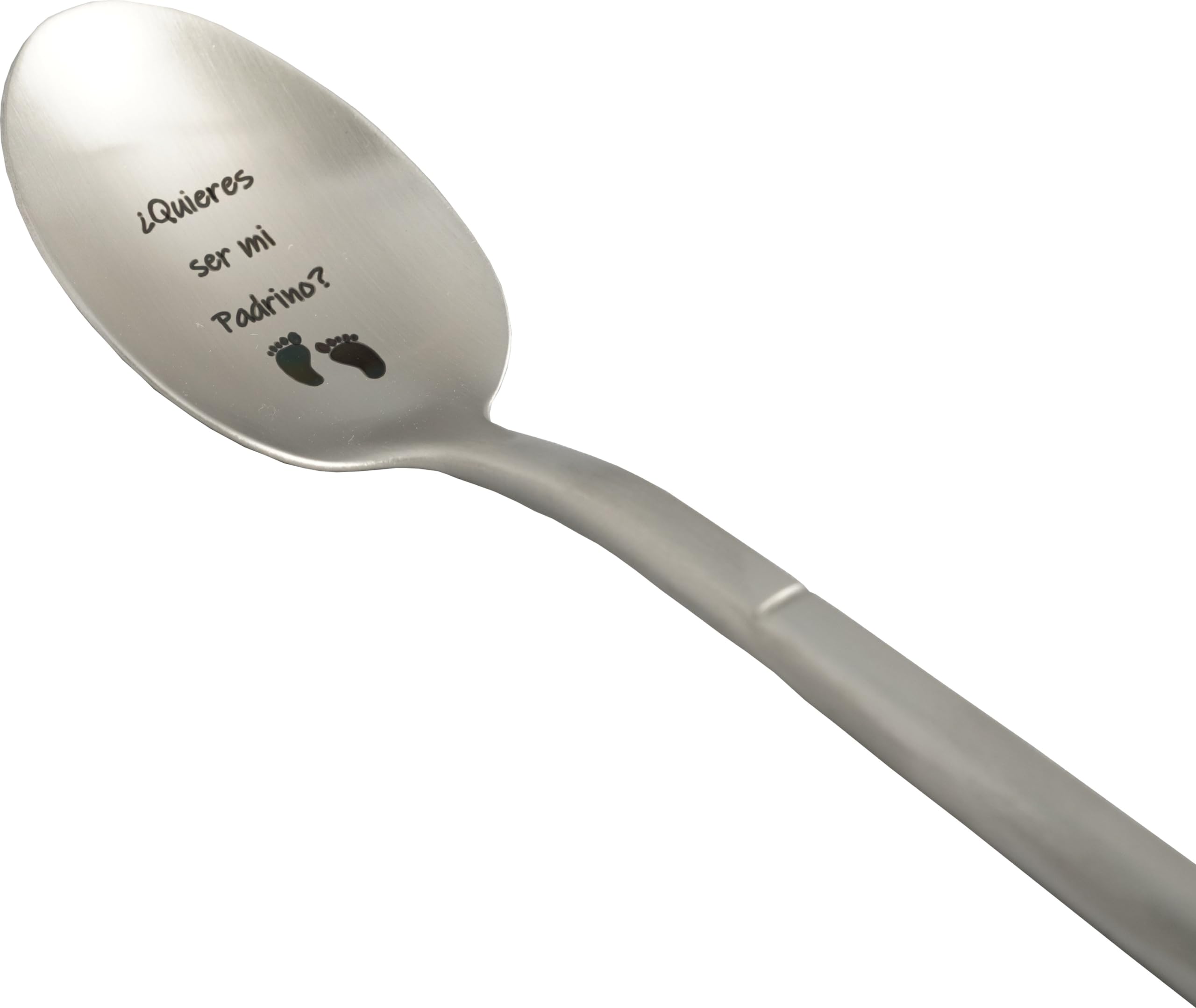 Zinello Design Teaspoon to Announce the Pregnancy to the Godfather, Original and Personalised Gift Idea to make your request, Unusual Announcement of the Birth of the Baby, Spoon with its Gift Box.