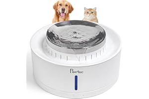Cat Water Fountain 272oz/8L/2.1Gal, Pawque Large Dog Water Dispenser with 0.1 um Hyper Filter, Stainless Steel Bowl & Wireless Water Pump, Ultra Quiet, BPA-Free for Large Dogs & Multi Pets
