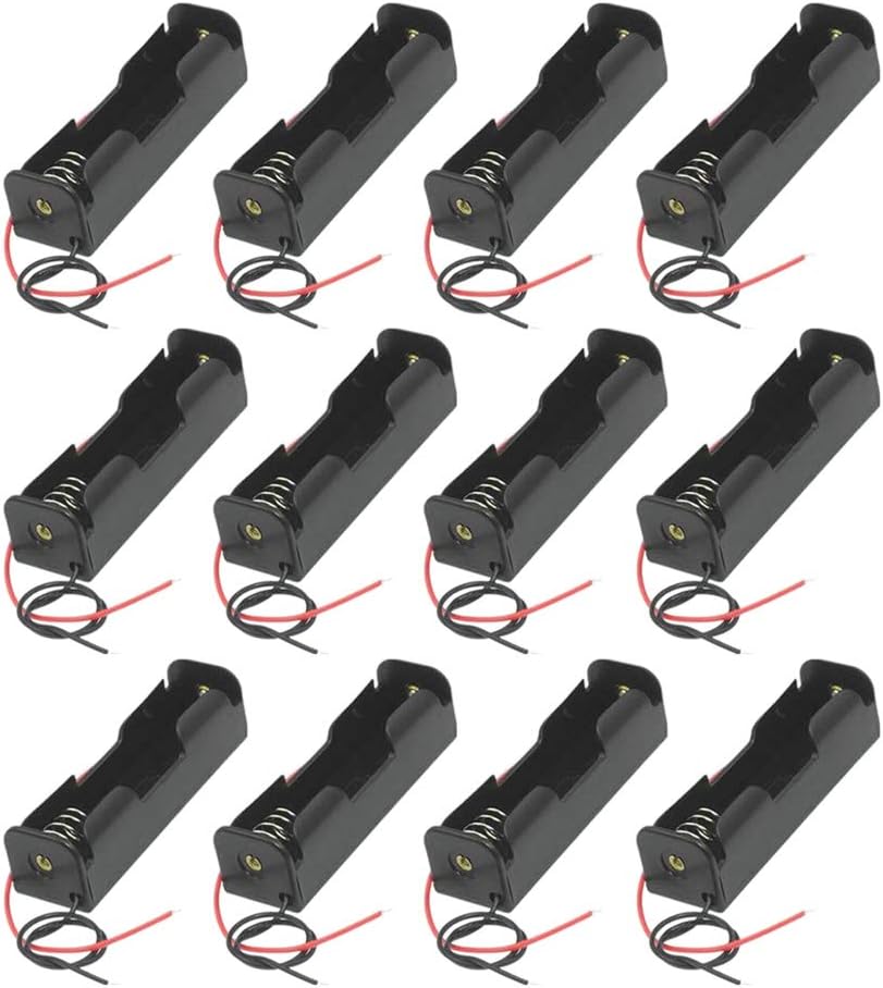 GTIWUNG 12Pcs 18650 Battery Holder Case with Lead Wire Bundle, 3.7V DIY Battery-Storage Boxes