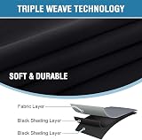 BellaHills 100% Blackout Curtains 66x72 Pencil Pleat 2 Panels Black Liner view 4