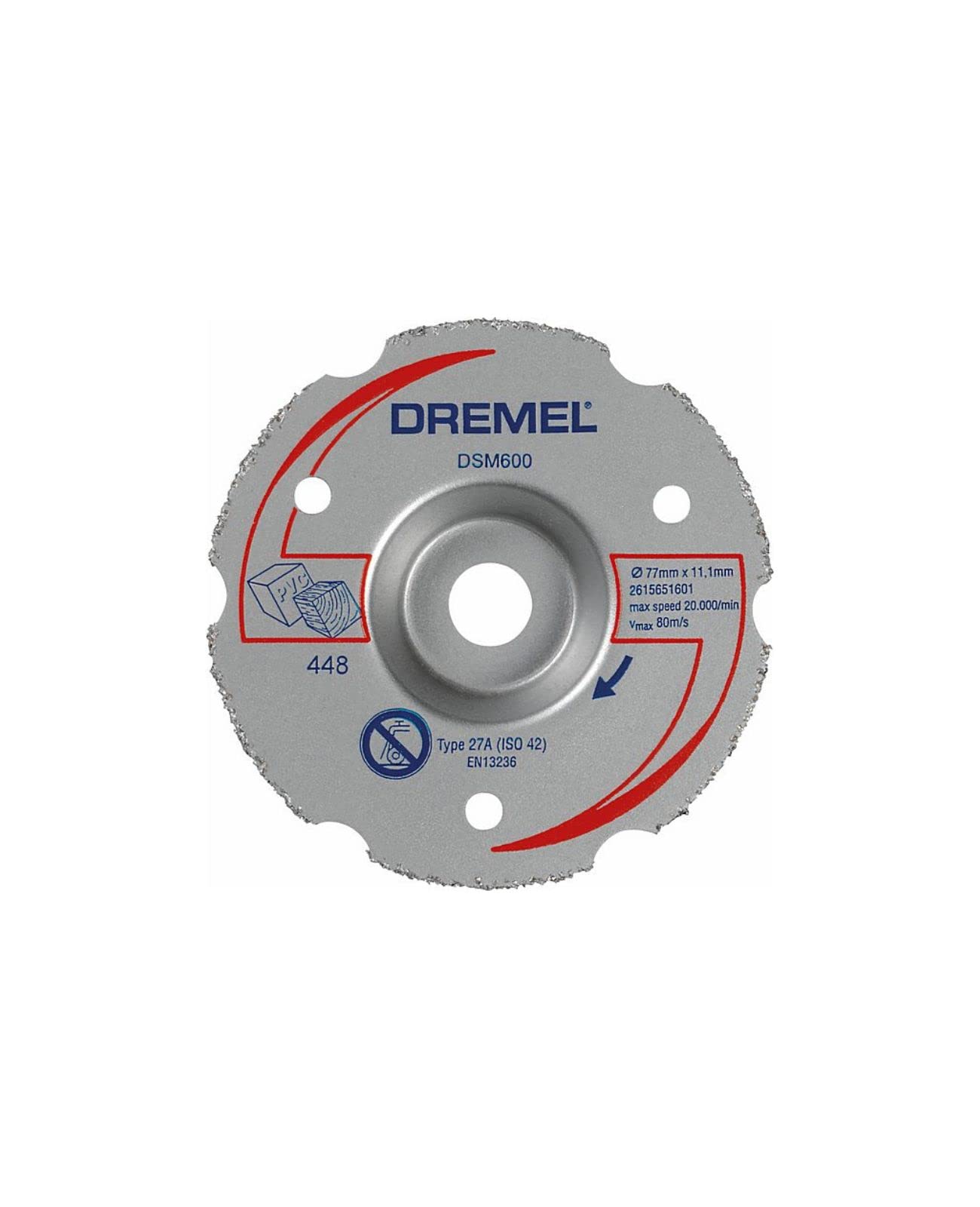 Dremel DSM600 Cutting Wheel for DSM20 Compact Saw, Circular Saw Blade with 20 mm Cutting Depth for Straight, Plunge and Flush Cuts