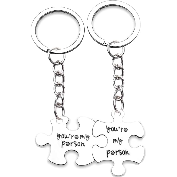 MUCOOS 2-Piece Doodle Matching Keychains For Couples - Cute Gift For Christmas, Birthday, Valentine's Day - View #3