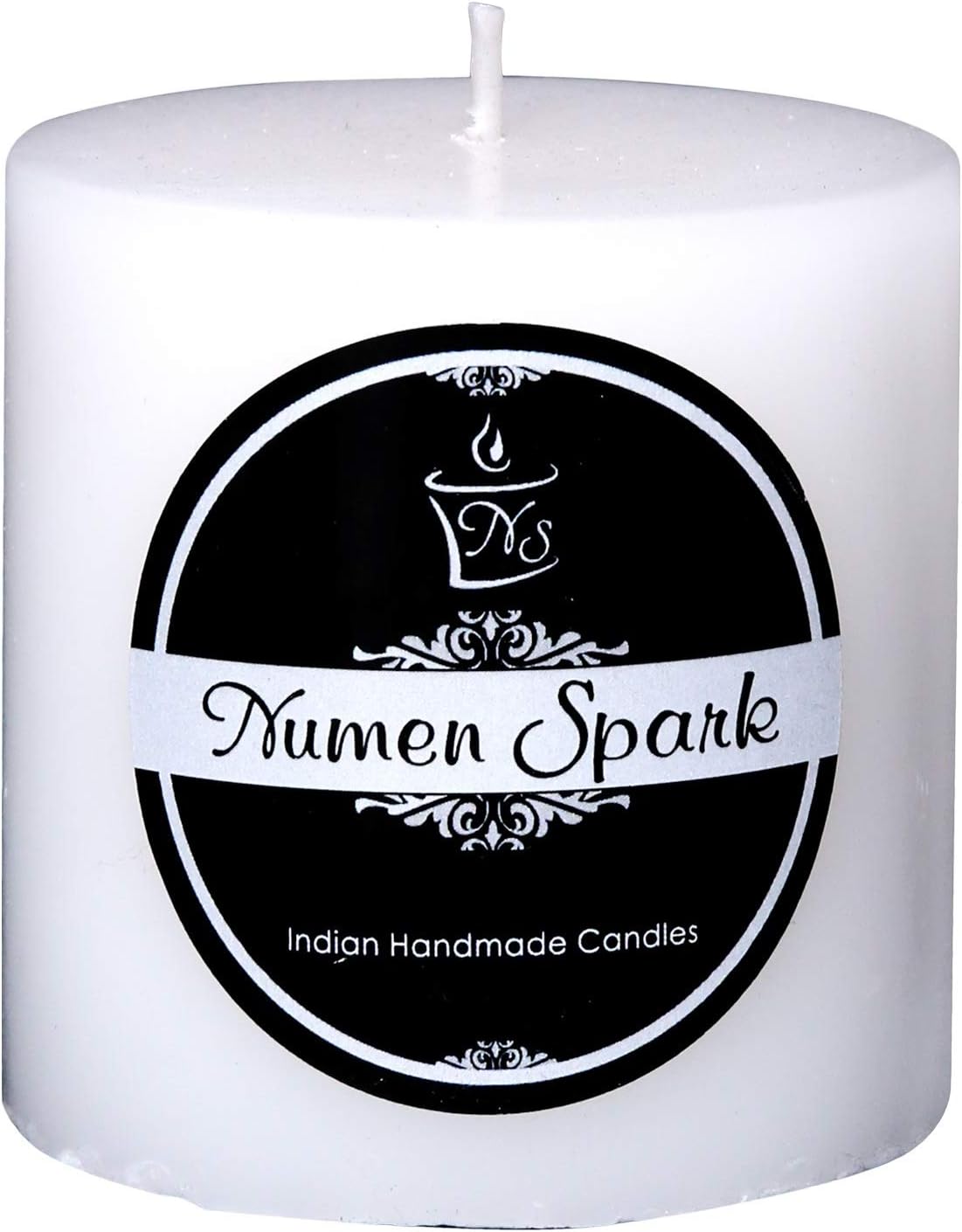 NS-Numen Spark Unscented White Smooth Pillar Candle for Decoration (3" X 3")