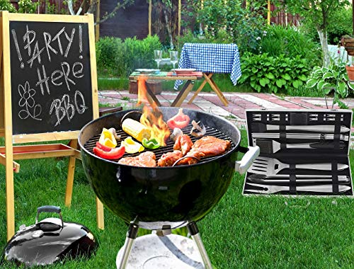 POLIGO 19PCS BBQ Grill Tools Set Extra Thick Stainless Steel Barbecue Grilling Accessories Set with Aluminum Case for Christmas Birthday Gifts - Outdoor Grill Utensil Kit Ideal Presents for Dad Men