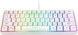 Snpurdiri 60% All-White Keyboard RGB Backlit UK Layout USB-C Cable view 2