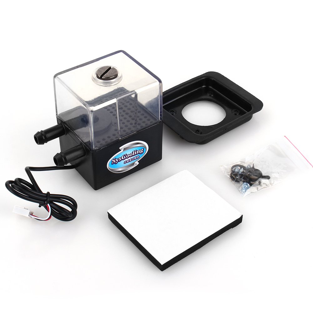 Water Cooling Pump&Tank,SC-300T DC 12V Ultra-Quiet Water Cooling Pump Tank 4W Reservoir max.300L/h for PC CPU Liquid Cooling System