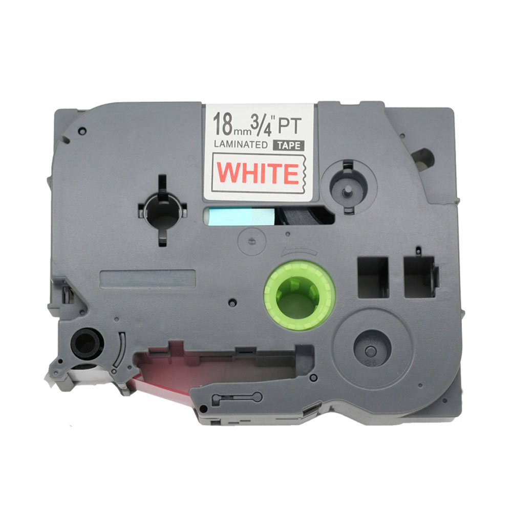 Fassport 1 Pack Red on White Label Tape Compatible for Brother P-Touch TZ 242 TZe 242 18mm 3/4"