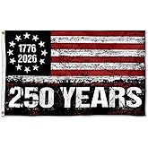 Cayyon Vintage 250th Anniversary 1776-2026 Betsy Ross Flag, Polyester, 5x3 Feet, 2 Brass Grommets, Outdoor Display (B)