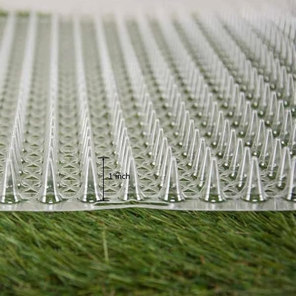 CAT SPIKE MAT OUTDOOR INDOOR CAT DETERRENT SCAT MAT KEEP CATS/DOGS OFF COUNTER PET DETERRENT TRAINING MATS PLASTIC MATS WITH SPIKES (18.3 SQ.FT,16″ X 13″) (10)