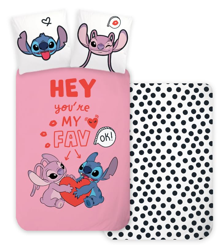 Brandmac Stitch & Angel Bedding Set for Babies or Small Bed, Duvet Cover 100 x 135 cm + Pillowcase 40 x 60 cm, 100% Cotton
