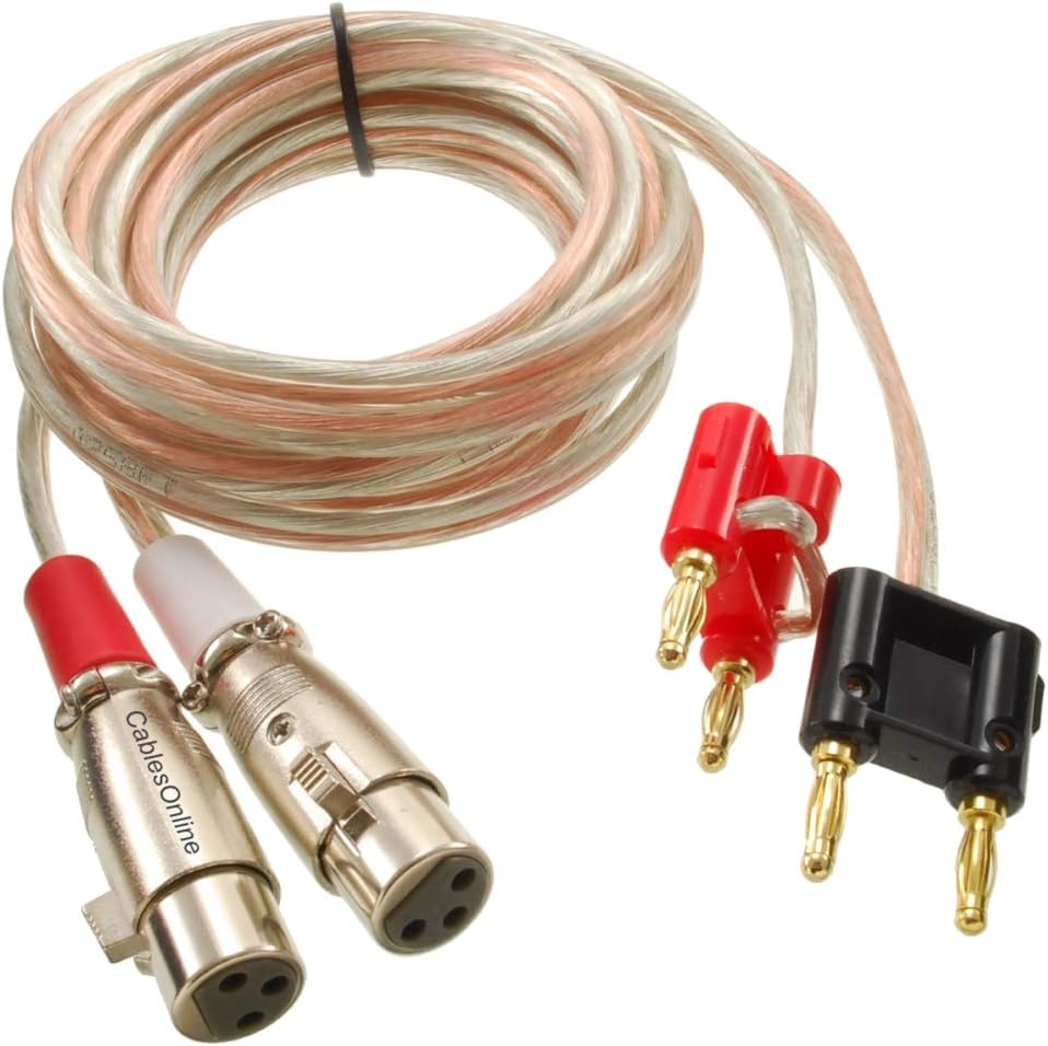 Amazon Com Cablesonline 6ft Xlr 3 Pin Female To Banana Male Plugs 14awg Speaker Apmlifier Pro Audio Cables Sk Bx206 Musical Instruments