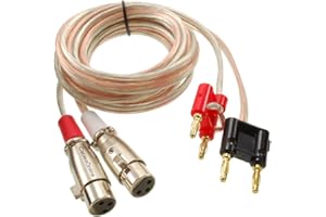 CABLESONLINE.COM ATLANTIC COMPUTERTECH CablesOnline, 6ft XLR 3-Pin Female to Banana Male Plugs 14AWG Speaker/Apmlifier Pro-Audio Cables, SK-BX206