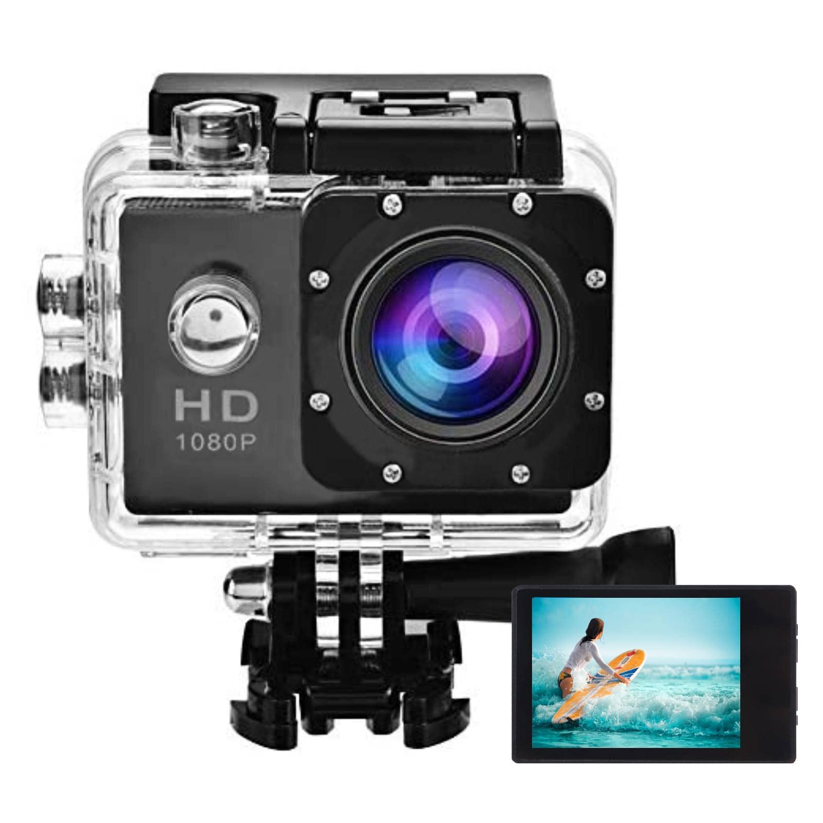 Garsent Action Camera 4K, HD 1080P WIFI Sport Action DV Waterproof 30M Underwater, 140° Wide Angle Lens Camera with Mounting Accessory Kits for Outdoor Activities.