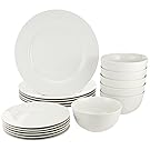 AmazonBasics 18-Piece Dinnerware Set, Service for 6