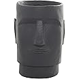 The Novogratz Magnesium Oxide Indoor Outdoor Planter Easter Island Head Large Planter Pot, Planter 13" x 14" x 18", Dark Gray