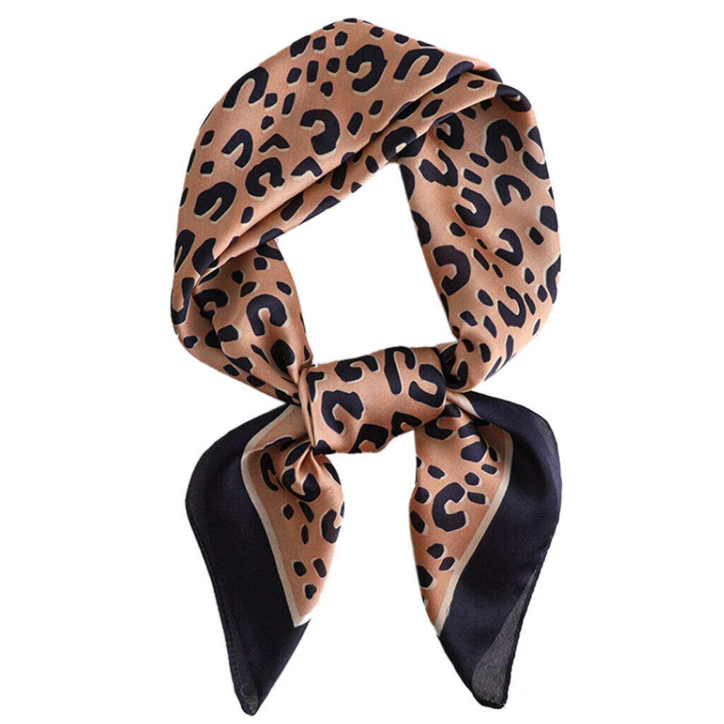 Buy Large Square Dark Blue Navy White Tan Beige Leopard Cheetah Animal Print Polyester Silk Scarf Women S Scarves Hijab Shawl Pashmina Headband Bandana 27 X 27 Inches Square At Amazon In