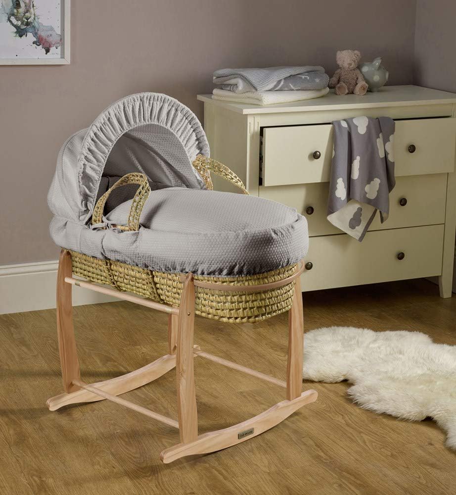 Clair de Lune, Cotton Dream Palm Moses Basket in, Grey BigaMart