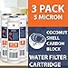 Aquaboon 3C-5M Carbon Block CTO Water Filter Cartridges for Ro Reverse Osmosis System, 3 Pack