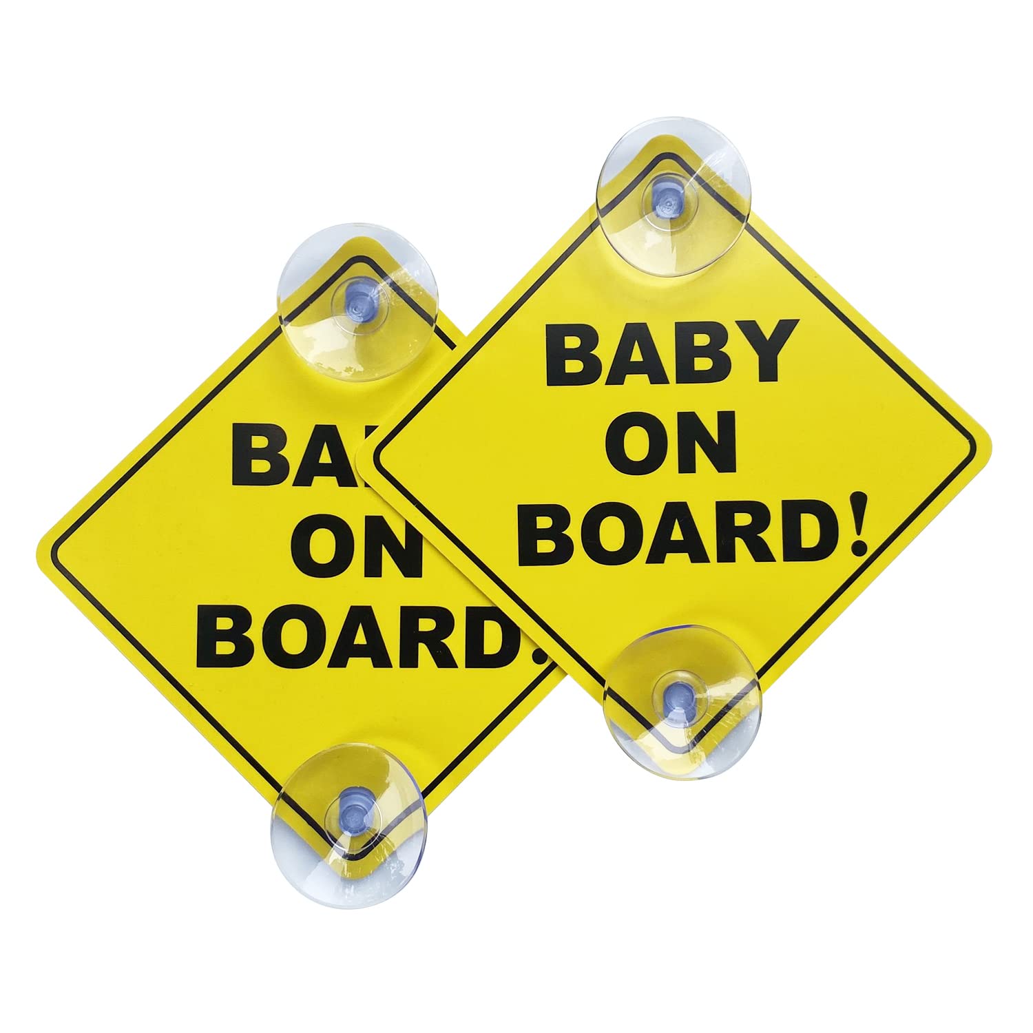 Baby on Board Sticker for Cars 2PCS, WZCNDIDI Baby On Board Warning Signs with Suction Cups, Durable and Strong Without Residue