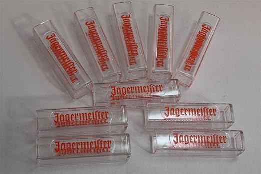 10x Jägermeister Tooter - Reagenzglas eckig geprägt 0,02