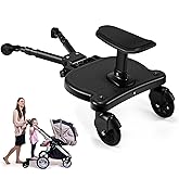 Universal Stroller Board with Detachable Seat,Stroller Board,Buggy Board Suitable for Most Brands of Strollers, Holds Childre