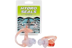 JBL Spearguns Reusable Hydro Seal Aqua Ear Plugs for Swimming, Noise Reducing, Soft Silicone Hypoallergenic Earplugs, Blocks Water, Allows Equalizing, Perfect for Surfing and Diving, Medium, 1 Pair