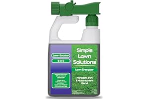 Commercial Grade Lawn Fertilizer with Iron- Liquid Fertilizer Spray- Nitrogen and Iron for Deeper Green Turf- Any Grass Type - Simple Lawn Solutions - Lawn Energizer - 32 Ounce