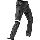 Moosehill Men's-Hiking-Pants Convertible Quick-Dry Water-Resistant Lightweight Zip-Off Outdoor with 5 Deep Pockets