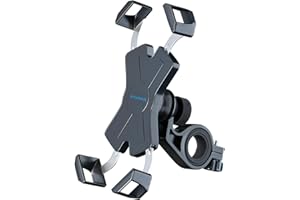 visnfa New Bike Phone Mount with Stainless Steel Clamp Arms Anti Shake and Stable 360° Rotation Bike Accessories/Bike Phone Holder for Any Smartphones GPS Other Devices Between 4 and 7 inches
