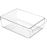 iDesign Fridge Storage Bin, Clear | with Handle