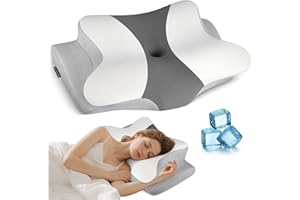 BESPILLOW Cervical Neck Pillow for Pain Relief - Ergonomic Side Sleeper Pillow for Neck Support, Cooling Cervical Pillow for Sleeping, Contour Orthopedic Memory Foam Pillows for Back Stomach Sleepers