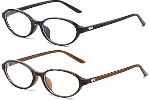 ADE WU Fashion Oval Glasses for Women Cute Retro 90s Thin Lightweight Frame Blue Light Glasses