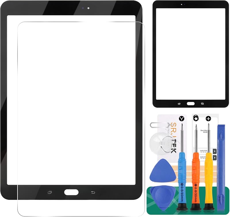 SRJTEK For Samsung Galaxy Tab S3 T820 Outer Screen Glass Replacement Black