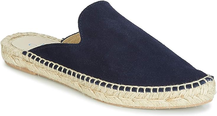 blue leather espadrilles